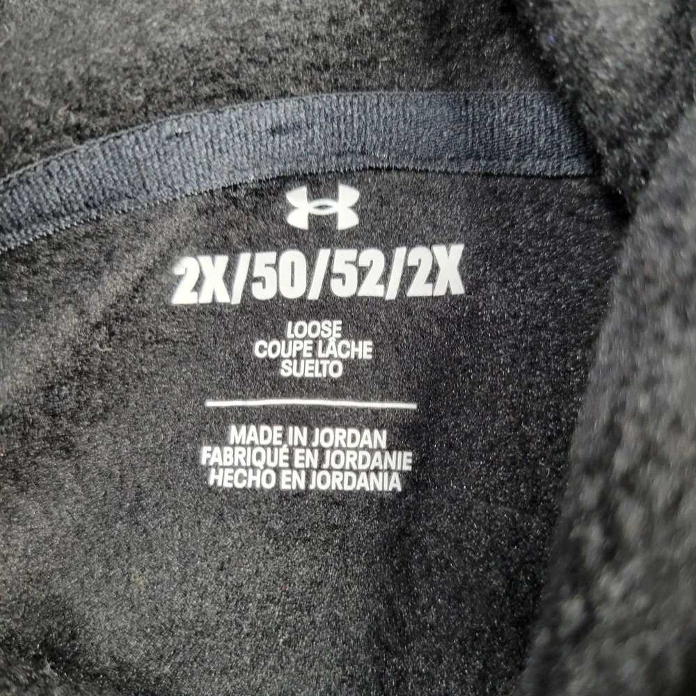 Under Armour Hoodie Women 2X Gray Fleece Pullover Sweatshirt Logo Kangaroo